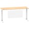 Air Modesty 1800mm Slim Rectangular Height Adjustable Desk, White Leg & Modesty Panel, Maple