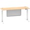 Air Modesty 1800mm Slim Rectangular Height Adjustable Desk, White Leg & Modesty Panel, Maple