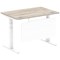 Air Modesty 1200mm Rectangular Cable Port Height Adjustable Desk, White Leg & Modesty Panel, Grey Oak