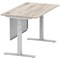 Air Modesty 1400mm Rectangular Cable Port Height Adjustable Desk, Silver Leg & Modesty Panel, Grey Oak Air Modesty 1400mm Rectangular Cable Port Height Adjustable Desk, Silver Leg & Modesty Panel, Grey Oak