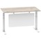 Air Modesty 1400mm Rectangular Cable Port Height Adjustable Desk, White Leg & Modesty Panel, Grey Oak Air Modesty 1400mm Rectangular Cable Port Height Adjustable Desk, White Leg & Modesty Panel, Grey Oak