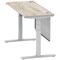 Air Modesty 1400mm Slim Rectangular Height Adjustable Desk, Silver Leg & Modesty Panel, Grey Oak Air Modesty 1400mm Slim Rectangular Height Adjustable Desk, Silver Leg & Modesty Panel, Grey Oak