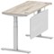 Air Modesty 1400mm Slim Rectangular Height Adjustable Desk, Silver Leg & Modesty Panel, Grey Oak Air Modesty 1400mm Slim Rectangular Height Adjustable Desk, Silver Leg & Modesty Panel, Grey Oak