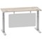 Air Modesty 1400mm Slim Rectangular Height Adjustable Desk, Silver Leg & Modesty Panel, Grey Oak Air Modesty 1400mm Slim Rectangular Height Adjustable Desk, Silver Leg & Modesty Panel, Grey Oak