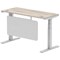 Air Modesty 1400mm Slim Rectangular Height Adjustable Desk, Silver Leg & Modesty Panel, Grey Oak Air Modesty 1400mm Slim Rectangular Height Adjustable Desk, Silver Leg & Modesty Panel, Grey Oak
