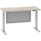 Air Modesty 1400mm Slim Rectangular Height Adjustable Desk, Silver Leg & Modesty Panel, Grey Oak Air Modesty 1400mm Slim Rectangular Height Adjustable Desk, Silver Leg & Modesty Panel, Grey Oak