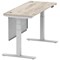Air Modesty 1400mm Slim Rectangular Height Adjustable Desk, Silver Leg & Modesty Panel, Grey Oak Air Modesty 1400mm Slim Rectangular Height Adjustable Desk, Silver Leg & Modesty Panel, Grey Oak