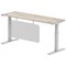 Air Modesty 1800mm Slim Rectangular Height Adjustable Desk, Silver Leg & Modesty Panel, Grey Oak
