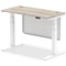 Air Modesty 1200mm Slim Rectangular Height Adjustable Desk, White Leg & Modesty Panel, Grey Oak