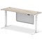 Air Modesty 1800mm Slim Rectangular Height Adjustable Desk, White Leg & Modesty Panel, Grey Oak