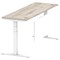Air Modesty 1800mm Slim Rectangular Height Adjustable Desk, White Leg & Modesty Panel, Grey Oak