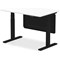 Air Modesty 1200mm Rectangular Height Adjustable Desk, Black Leg & Modesty Panel, White