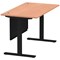 Air Modesty 1400mm Rectangular Cable Port Height Adjustable Desk, Black Leg & Modesty Panel, Beech
