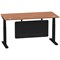 Air Modesty 1600mm Rectangular Cable Port Height Adjustable Desk, Black Leg & Modesty Panel, Walnut