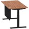 Air Modesty 1600mm Rectangular Cable Port Height Adjustable Desk, Black Leg & Modesty Panel, Walnut