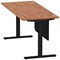 Air Modesty 1800mm Rectangular Cable Port Height Adjustable Desk, Black Leg & Modesty Panel, Walnut