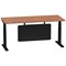 Air Modesty 1800mm Rectangular Cable Port Height Adjustable Desk, Black Leg & Modesty Panel, Walnut