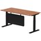Air Modesty 1800mm Rectangular Cable Port Height Adjustable Desk, Black Leg & Modesty Panel, Walnut