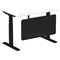 Air Modesty 1200mm Rectangular Cable Port Height Adjustable Desk, Black Leg & Modesty Panel, White
