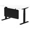 Air Modesty 1400mm Rectangular Cable Port Height Adjustable Desk, Black Leg & Modesty Panel, White