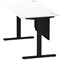 Air Modesty 1600mm Rectangular Cable Port Height Adjustable Desk, Black Leg & Modesty Panel, White