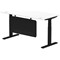 Air Modesty 1600mm Rectangular Cable Port Height Adjustable Desk, Black Leg & Modesty Panel, White