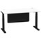 Air Modesty 1600mm Rectangular Cable Port Height Adjustable Desk, Black Leg & Modesty Panel, White