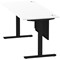 Air Modesty 1800mm Rectangular Cable Port Height Adjustable Desk, Black Leg & Modesty Panel, White
