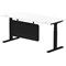 Air Modesty 1800mm Rectangular Cable Port Height Adjustable Desk, Black Leg & Modesty Panel, White