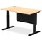 Air Modesty 1400mm Rectangular Cable Port Height Adjustable Desk, Black Leg & Modesty Panel, Maple Air Modesty 1400mm Rectangular Cable Port Height Adjustable Desk, Black Leg & Modesty Panel, Maple