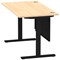 Air Modesty 1400mm Rectangular Cable Port Height Adjustable Desk, Black Leg & Modesty Panel, Maple Air Modesty 1400mm Rectangular Cable Port Height Adjustable Desk, Black Leg & Modesty Panel, Maple