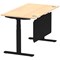 Air Modesty 1400mm Rectangular Cable Port Height Adjustable Desk, Black Leg & Modesty Panel, Maple Air Modesty 1400mm Rectangular Cable Port Height Adjustable Desk, Black Leg & Modesty Panel, Maple