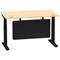 Air Modesty 1400mm Rectangular Cable Port Height Adjustable Desk, Black Leg & Modesty Panel, Maple Air Modesty 1400mm Rectangular Cable Port Height Adjustable Desk, Black Leg & Modesty Panel, Maple