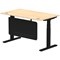 Air Modesty 1400mm Rectangular Cable Port Height Adjustable Desk, Black Leg & Modesty Panel, Maple Air Modesty 1400mm Rectangular Cable Port Height Adjustable Desk, Black Leg & Modesty Panel, Maple