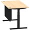 Air Modesty 1400mm Rectangular Cable Port Height Adjustable Desk, Black Leg & Modesty Panel, Maple Air Modesty 1400mm Rectangular Cable Port Height Adjustable Desk, Black Leg & Modesty Panel, Maple