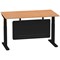 Air Modesty 1400mm Rectangular Cable Port Height Adjustable Desk, Black Leg & Modesty Panel, Oak Air Modesty 1400mm Rectangular Cable Port Height Adjustable Desk, Black Leg & Modesty Panel, Oak