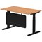 Air Modesty 1400mm Rectangular Cable Port Height Adjustable Desk, Black Leg & Modesty Panel, Oak Air Modesty 1400mm Rectangular Cable Port Height Adjustable Desk, Black Leg & Modesty Panel, Oak