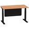 Air Modesty 1400mm Rectangular Cable Port Height Adjustable Desk, Black Leg & Modesty Panel, Oak Air Modesty 1400mm Rectangular Cable Port Height Adjustable Desk, Black Leg & Modesty Panel, Oak