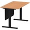 Air Modesty 1400mm Rectangular Cable Port Height Adjustable Desk, Black Leg & Modesty Panel, Oak Air Modesty 1400mm Rectangular Cable Port Height Adjustable Desk, Black Leg & Modesty Panel, Oak