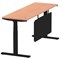 Air Modesty 1800mm Slim Rectangular Height Adjustable Desk, Black Leg & Modesty Panel, Beech