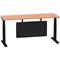 Air Modesty 1800mm Slim Rectangular Height Adjustable Desk, Black Leg & Modesty Panel, Beech
