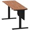 Air Modesty 1800mm Slim Rectangular Height Adjustable Desk, Black Leg & Modesty Panel, Walnut