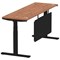 Air Modesty 1800mm Slim Rectangular Height Adjustable Desk, Black Leg & Modesty Panel, Walnut