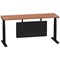 Air Modesty 1800mm Slim Rectangular Height Adjustable Desk, Black Leg & Modesty Panel, Walnut