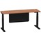 Air Modesty 1800mm Slim Rectangular Height Adjustable Desk, Black Leg & Modesty Panel, Walnut