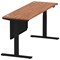 Air Modesty 1800mm Slim Rectangular Height Adjustable Desk, Black Leg & Modesty Panel, Walnut