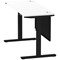Air Modesty 1400mm Slim Rectangular Height Adjustable Desk, Black Leg & Modesty Panel, White