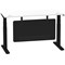 Air Modesty 1400mm Slim Rectangular Height Adjustable Desk, Black Leg & Modesty Panel, White