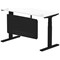 Air Modesty 1400mm Slim Rectangular Height Adjustable Desk, Black Leg & Modesty Panel, White