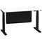 Air Modesty 1400mm Slim Rectangular Height Adjustable Desk, Black Leg & Modesty Panel, White